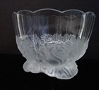 Decorative Crystal Candy/ Center Piece Bowl/Dish W/ Frosted Flowers & Base 5.5" — photo 7