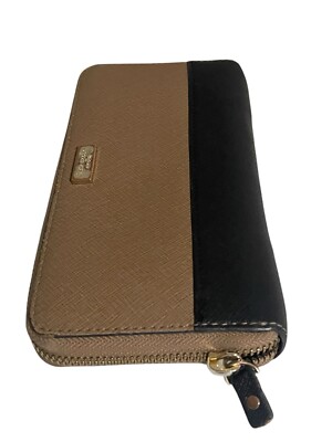 KATE SPADE NEW YORK Black & Tan Slim Bi-fold Credit Card Holder