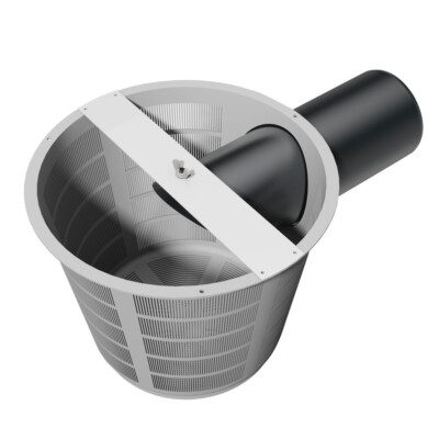 Filterkorb für Regenwasser-Flachtank Filter Zisterne Erdtank Korbfilter mit Rohr