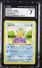 Squirtle Base Set Shadowles 63/102 CGC 7 Pokemon 1999
