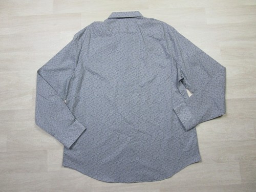 NWT - Perry Ellis Shirt Men's 2XL AOP Paisley Button Up Gray Slim-Fit Castlerock - Picture 6 of 9