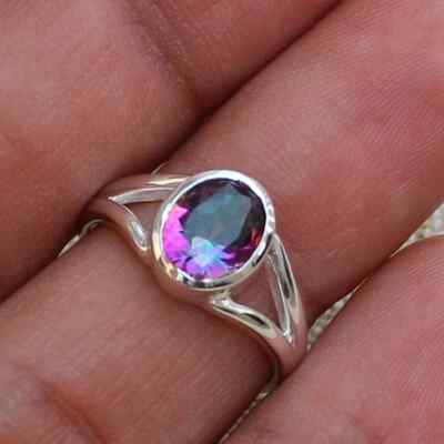 Wonderfull Mystic Topaz Gemstone 925 Sterling Silver Handmade Ring All Size