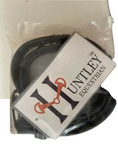 Huntley Equestrian Daisy Clipper Children's Leather Snaffle Black Bit Belt 18 