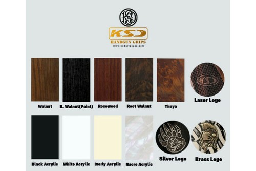 Impugnature acriliche PMMA nere compatibili KSD RUGER P85 P89 P89 P90 P91 logo argento - Foto 2 di 2