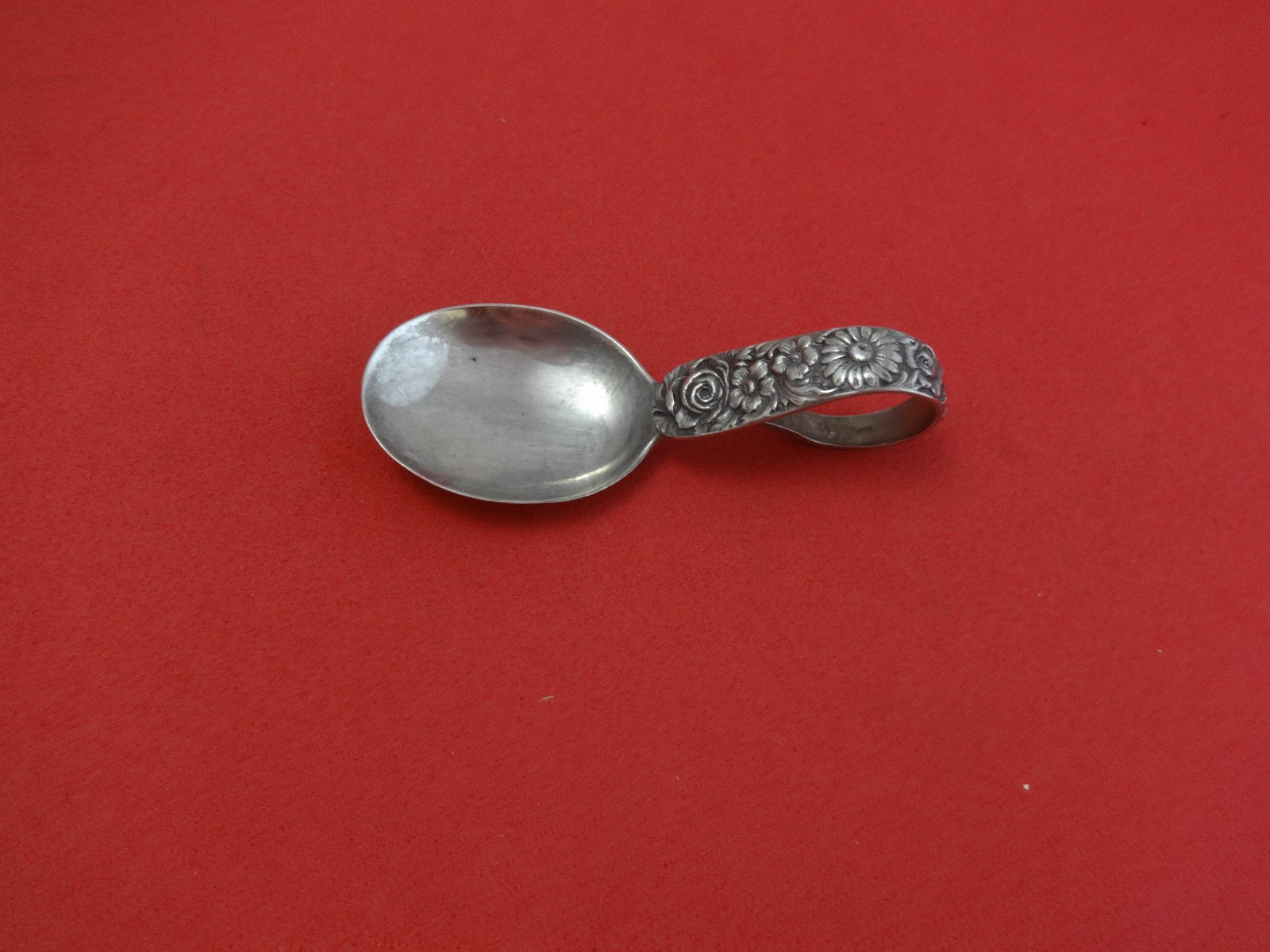 Repousse by Kirk Sterling Silver Baby Spoon Bent Handle Original 3 1/4