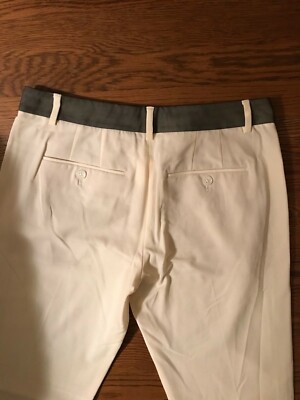 Pantalon En Soie Vince – Blanc à Rayures Color Block – Taille 4 – Neuf Avec étiquette