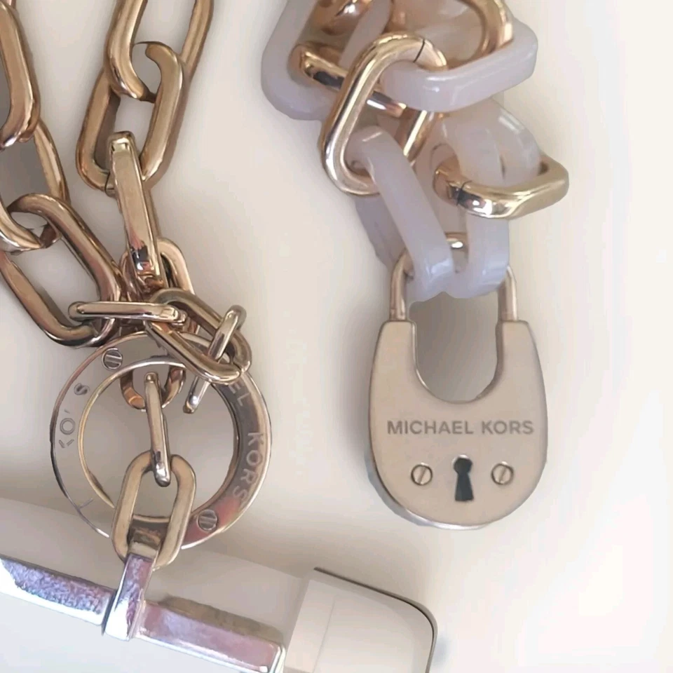 Michael Kors Collar Cristal Candado Tono Oro Rosa Cuarzo Rosa Foto 3 de 4