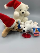 Vintage Christmas Fiesta Bears Plush Toys lot of 3 Bears