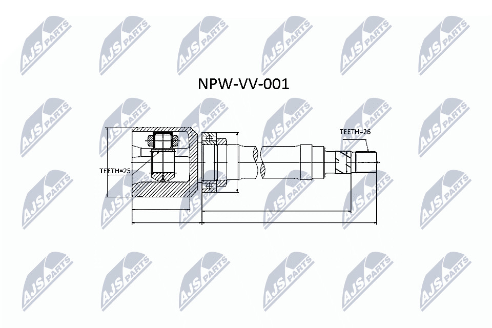 Driveshaft CV joint Front Axle Right NPW-VV-001 NTY for VOLVO 850 850 Estate S70 - Image 8