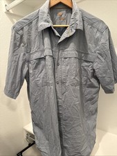 Carhartt Force Solid Short Sleeve Shirt Mens M Gray Double Pocket