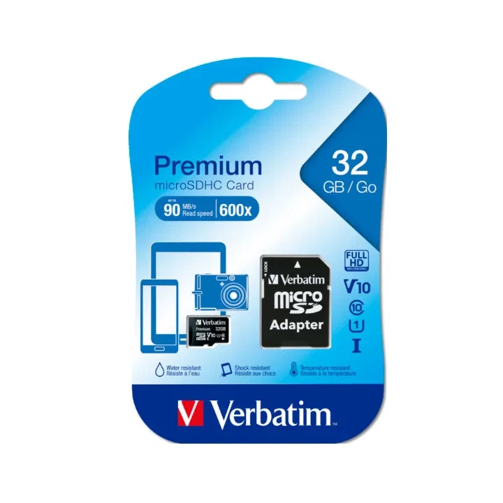 VERBATIM MICRO-SDHC/32GB CLASSE 10 + ADATTATORE - Immagine 2 di 2