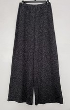 Zara Elastic Waist Hi-Rise Wide-Leg Knit Pants Dark Charcoal Grey Medium NWT
