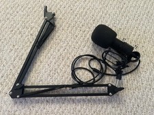 Black Wired Condenser Microphone Mic With A-Pillar Mic Stand - Great Condition