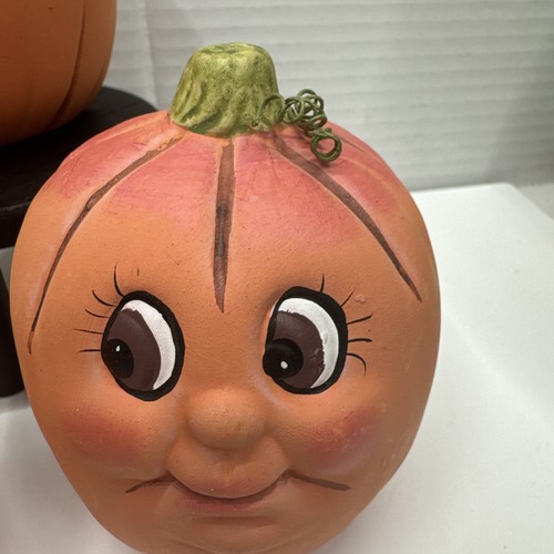 3 Otoño 4” Cerámica Pintada a Mano Cara Feliz Calabazas Soporte No Incluido - Imagen 4 de 6
