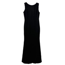 LULUS Exquisite Refinement Backless Bow Ruffled Maxi Dress L Black NWT B93