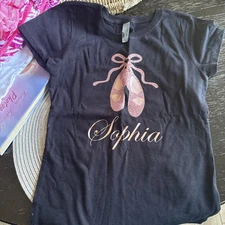 Ballet Sophia Shirt Black Size 7/8 Slim Cut.  New Without Tags Girls