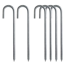 30cm Tent Stakes 6 Pack J Hook Galvanized Steel for Tents Canopies and Fences