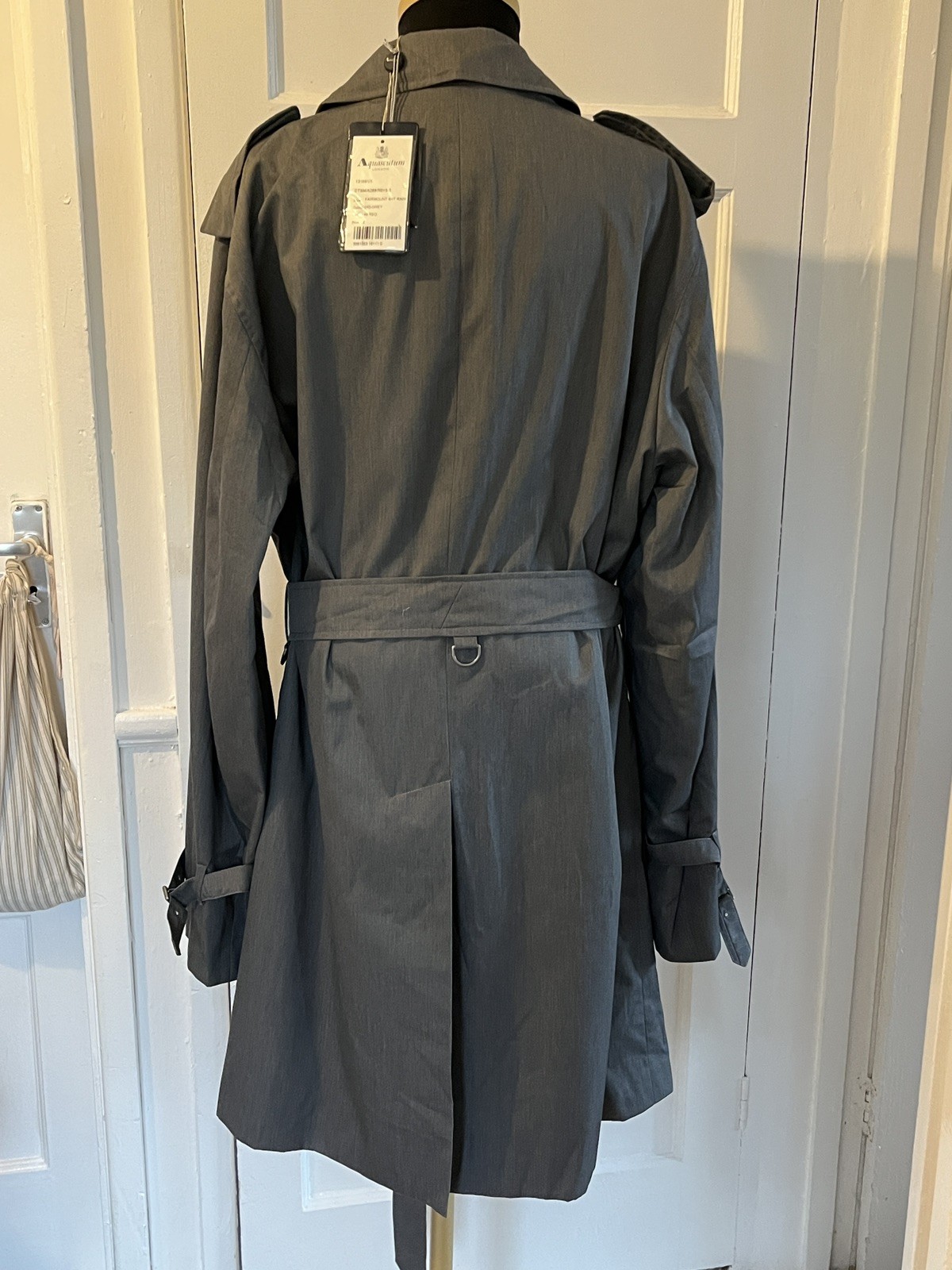 AQUASCUTUM Grey Fairmount Trench Rain Coat Mac Size UK 48 Reg New with Tags image 4