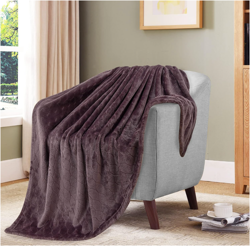 Flannel Throw Blanket 60x80 Soft Warm Lightweight Geometric Pattern Bed Sofa - Picture 3 of 6