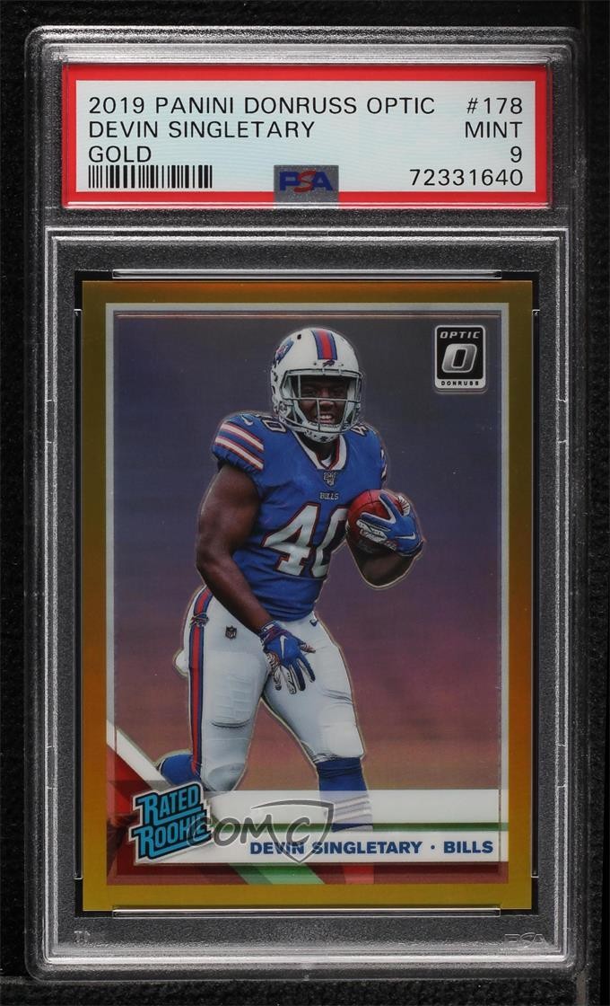 2019 Donruss Optic Rated Gold Prizm 8/10 Devin Singletary PSA 9 Rookie RC 13c1