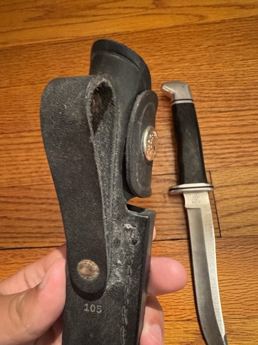 Vintage Buck 105C U.S.A. Hunting Knife w/ Sheath - Picture 5 of 19