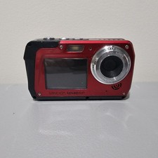 Minolta MN40WP Red/Black Waterproof Compact Camera 48MP 3in Screen 16x USB
