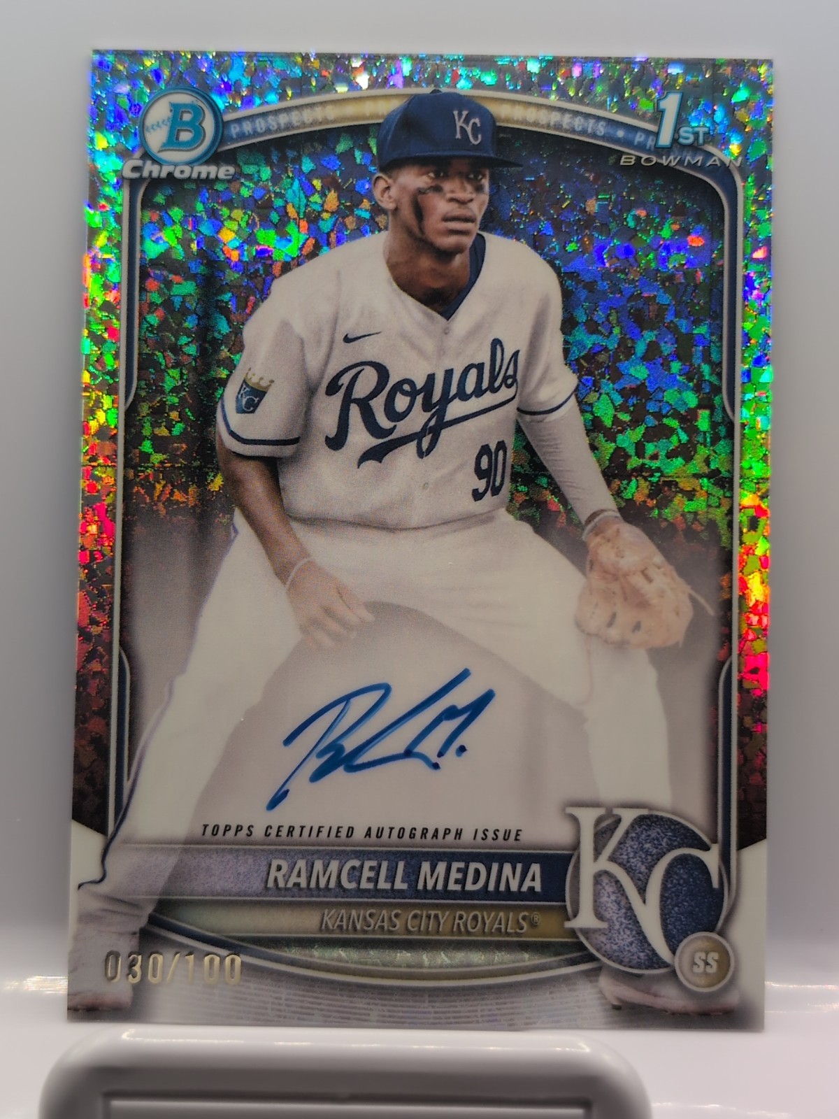 2025 Bowman Chrome Ramcell Medina Auto Mini Diamonds Refractor 1st #30/100