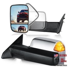 Chrome Tow Mirrors for 2009-2018 Ram 1500, 2010-2018 Ram Chrome Silver