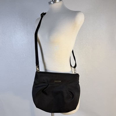 Travelon Anti-Theft Crossbody Bag Signature Black Nylon Multi Zippered Pockets