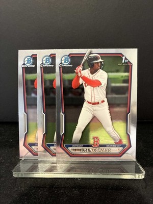 2026 Bowman Chrome Justin Gonzales 3-Card Lot #BCP-141 Red Sox