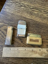 3 VINTAGE Cigarette Cigars Lighters Colibri Scripto Alpco See Pics