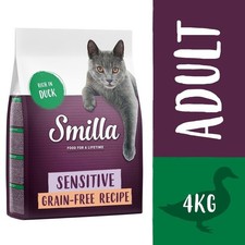 Smilla Sensitive With Duck Grain Free Digestible Adult Dry Cat Food *4kg* PACK 4.75 per kilo