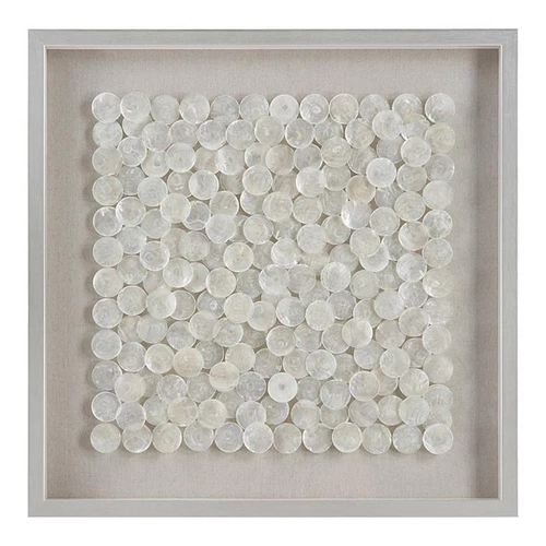 Bowery Hill Capiz Shell Wood and glass Shadow Box in Brushed Silver - Picture 1 of 4