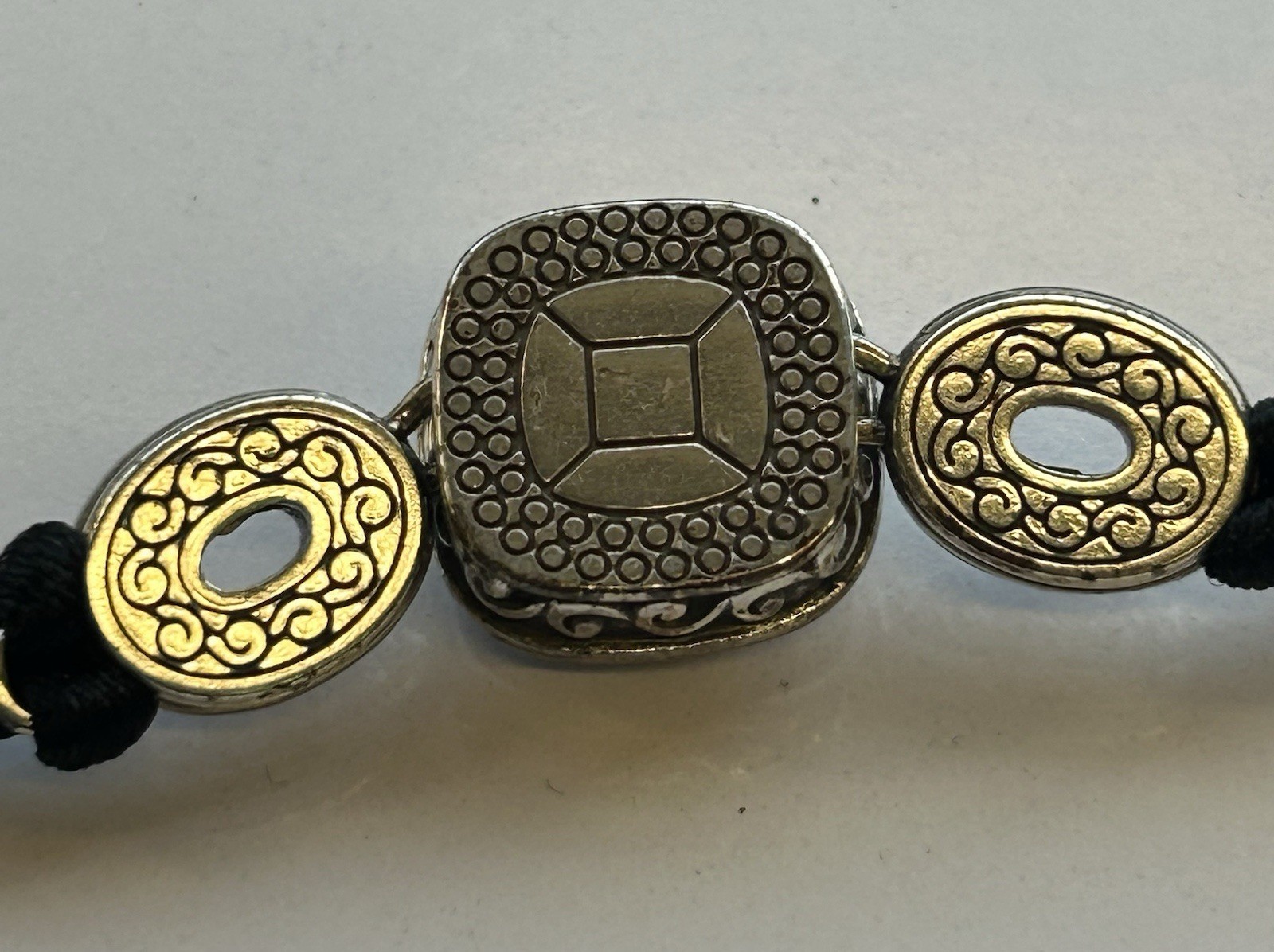 Brighton FACETS Scroll Square Medallion Rope Brac… - image 5