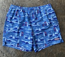 VINEYARD VINES Swim Trunks Shorts Bathing Suit Blue Sail Boats Beach Men's XL