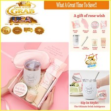 Rose Spa Gift Set for Women 8pcs Self Care Kit Bath Body Lotion Candle