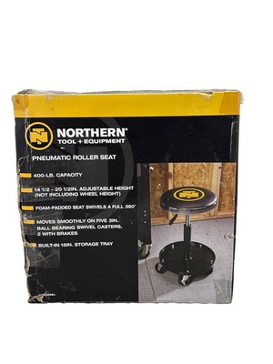 #ad Northern Tool Equipment Pneumatic Roller Seat w Tool Tray 400 Lb 14.5 To 20.5 $69.95