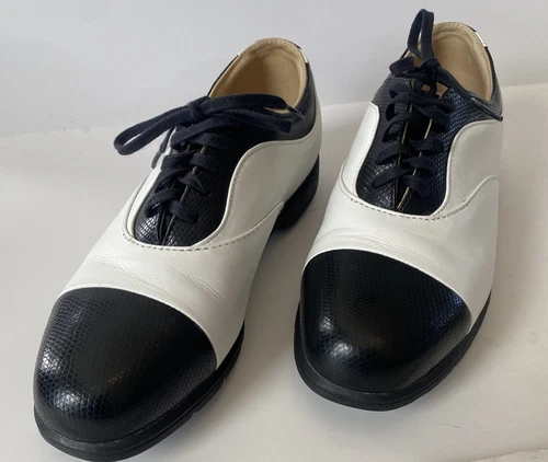 Nike ~ Golf Donna Spectator ~ Oxford Nero Bianco Retrò ~ Punta Morbida X ~ Taglia 6