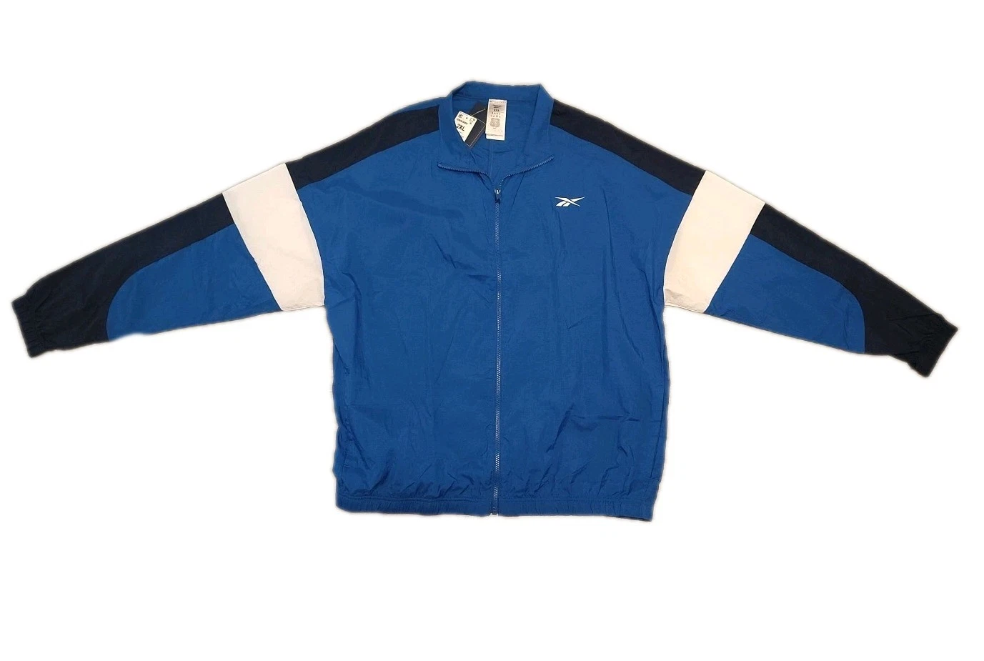 Reebok Train Woven Unisex Jacket Size 2XL Full Zip Blue Lightweight Windbreaker