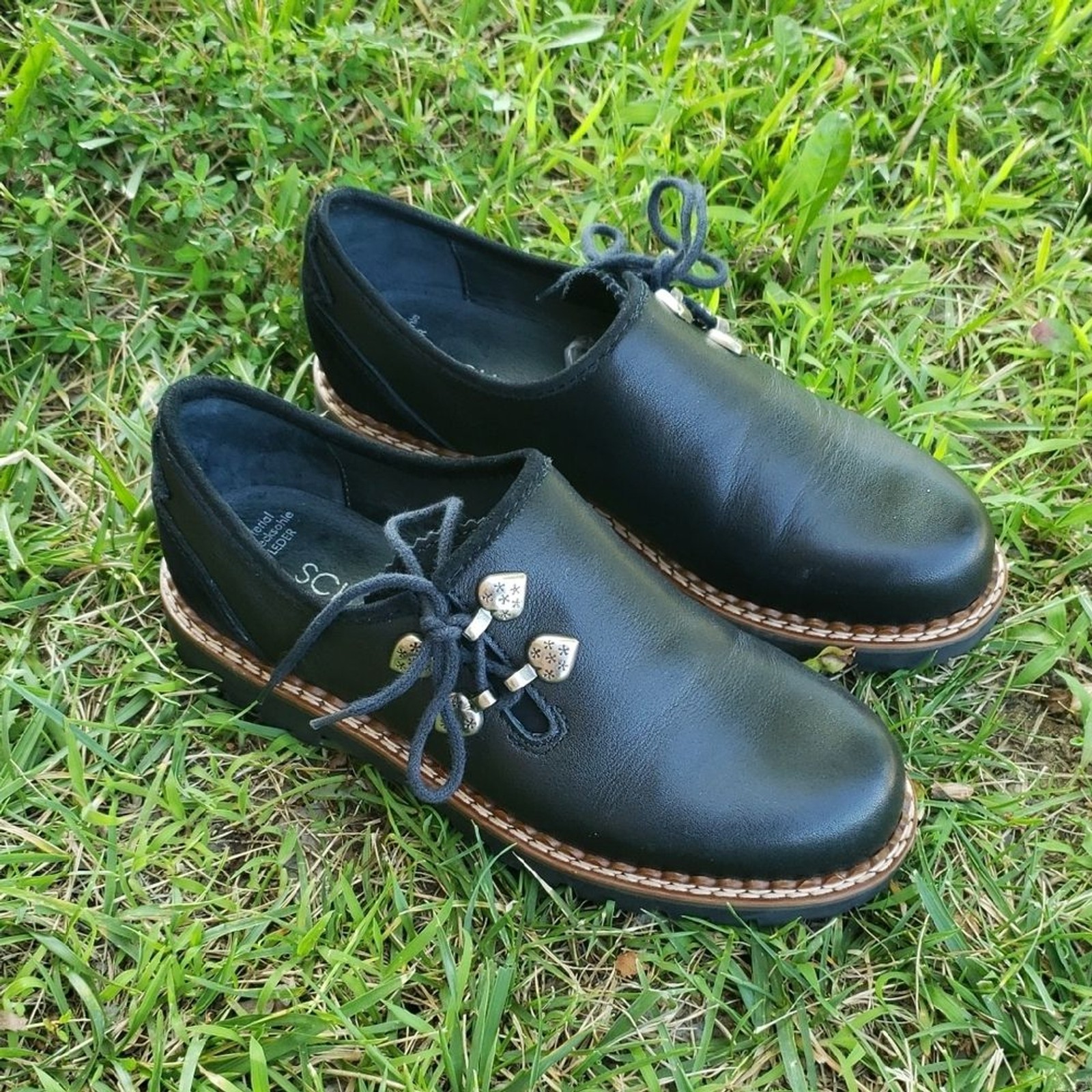 SAOLA Mocassini donna Schapuro neri in pelle con suola a strappo taglia 36 Oldey Mon Y2Kh Gothpy