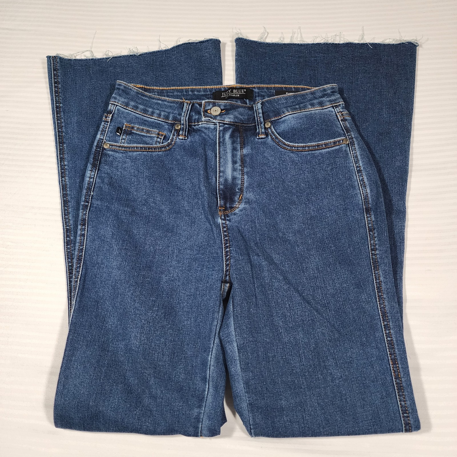 Judy Blue Jeans Women's 9 29 Blue High Rise Flare Stretch Denim Wide Leg Pants