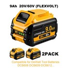 9Ah 2 Pack for DeWalt 20V/60V Tool Battery DCB609 606 612 High Capacity Li-Ion — photo 1