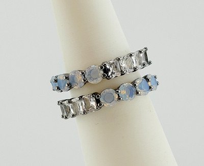 Bomb Party Ring Size 7 ''It Was Always Meant To Be'' White Opal/Moonstone Hematite