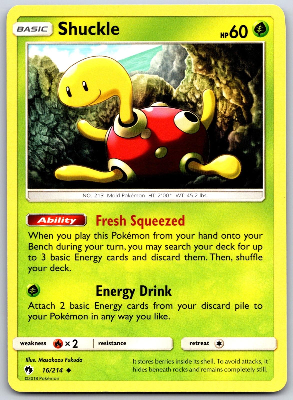 Shuckle 16 UC Lost Thunder Pokemon NM/M