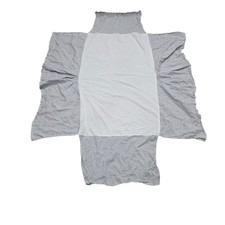 Pottery Barn Kids Crib Skirt Gray Linen Blend Ruffle Tailored
