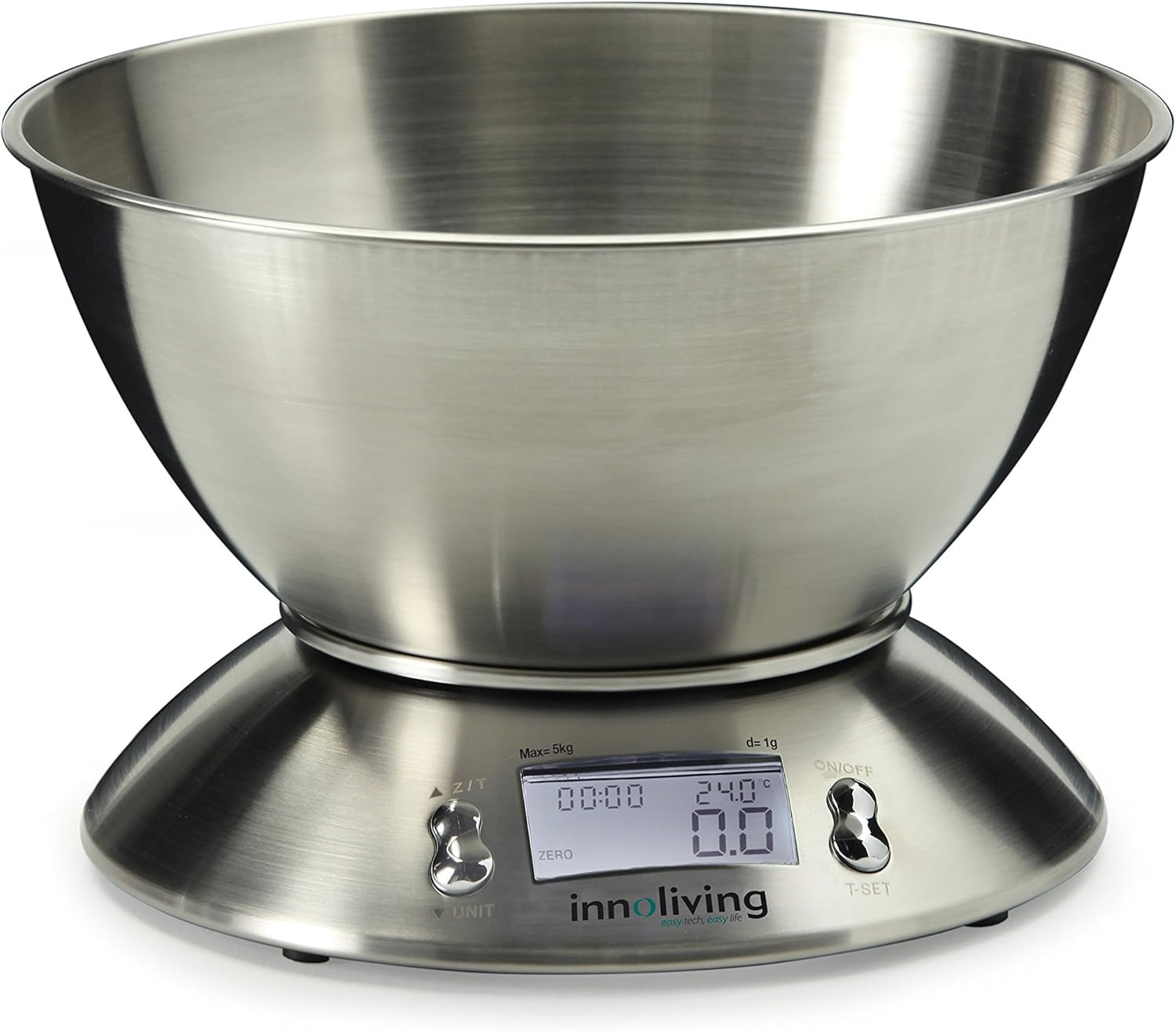 Bilancia Digitale Cucina INN-127 Innoliving - Ciotola 2L Acciaio Inox