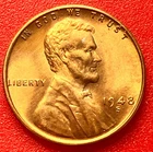 1948-S Lincoln Wheat Cent Penny GEM RED BU From an Original Bank Roll