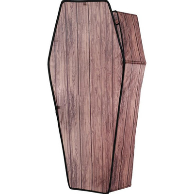 Coffin With Lid Wooden Brown - Morris Costumes