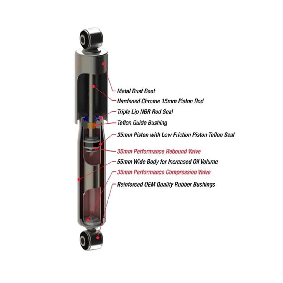 Belltech 2216EE Street 0 to 2" Rear Lowering Shock for 04-14 Ford F-150 Heritage Foto 3 de 4