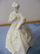 Vintage Figurine, white lady in a Ballroom type dress,not stamped 8" high